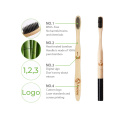Natural Custom Engraving Logo Charcoal Bamboo Toothbrush